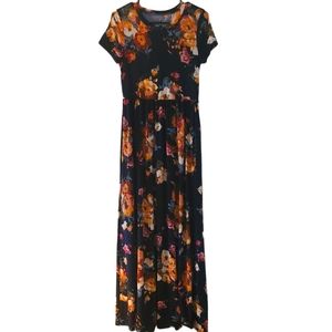 Navy floral maxi dress